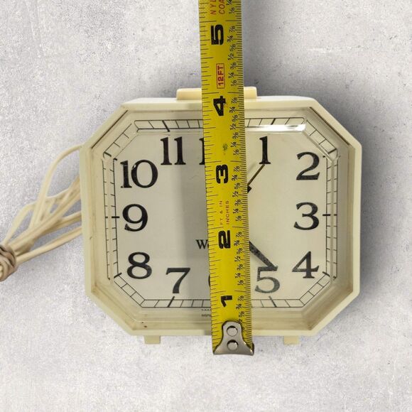 Vintage Electric Westclox Alarm Clock Octagon Model 22090-22540 White MCM Works - Picture 5 of 6